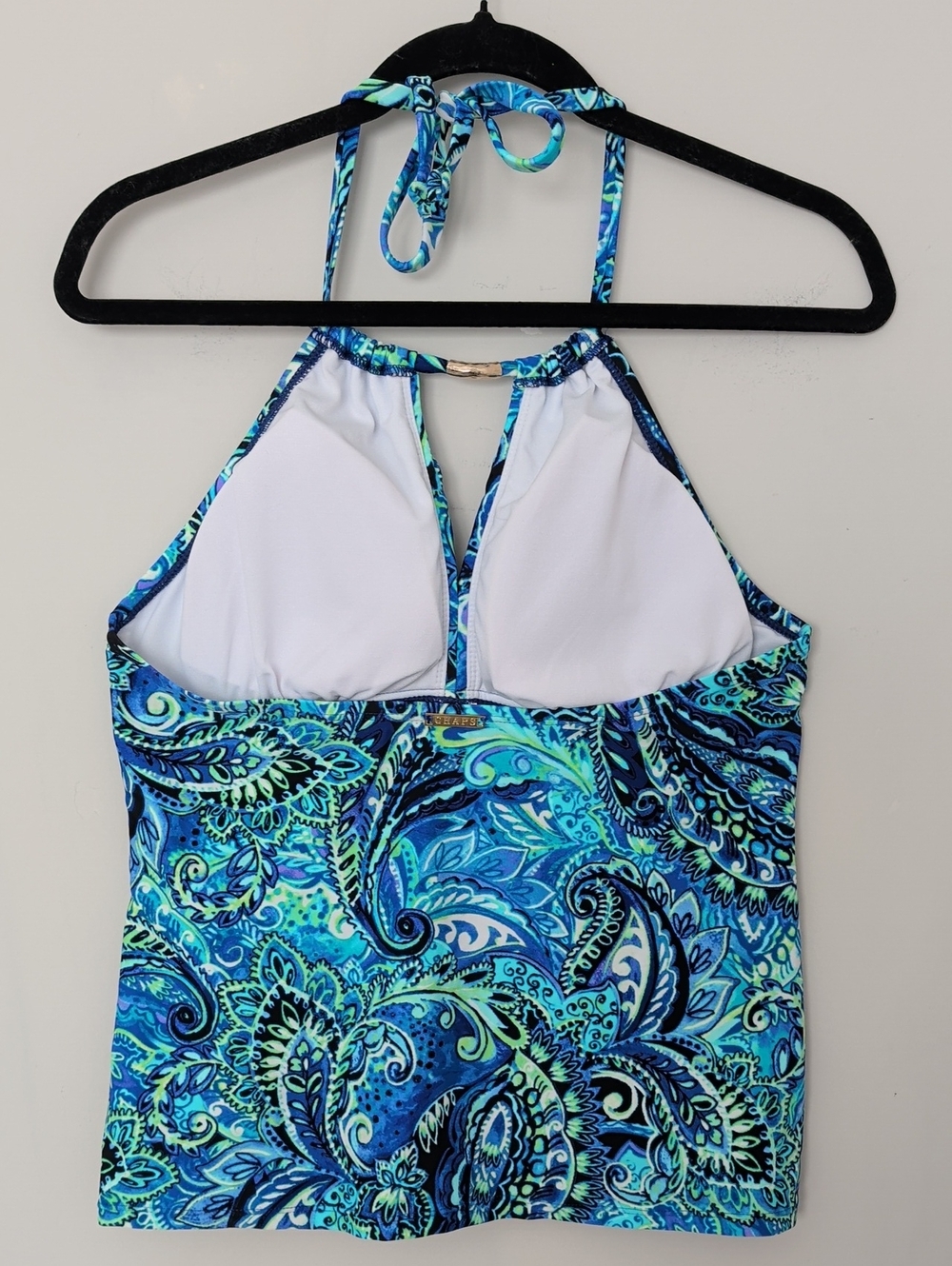 Chaps Paisley Halter Tankini Swim Top - Picture 4 of 10